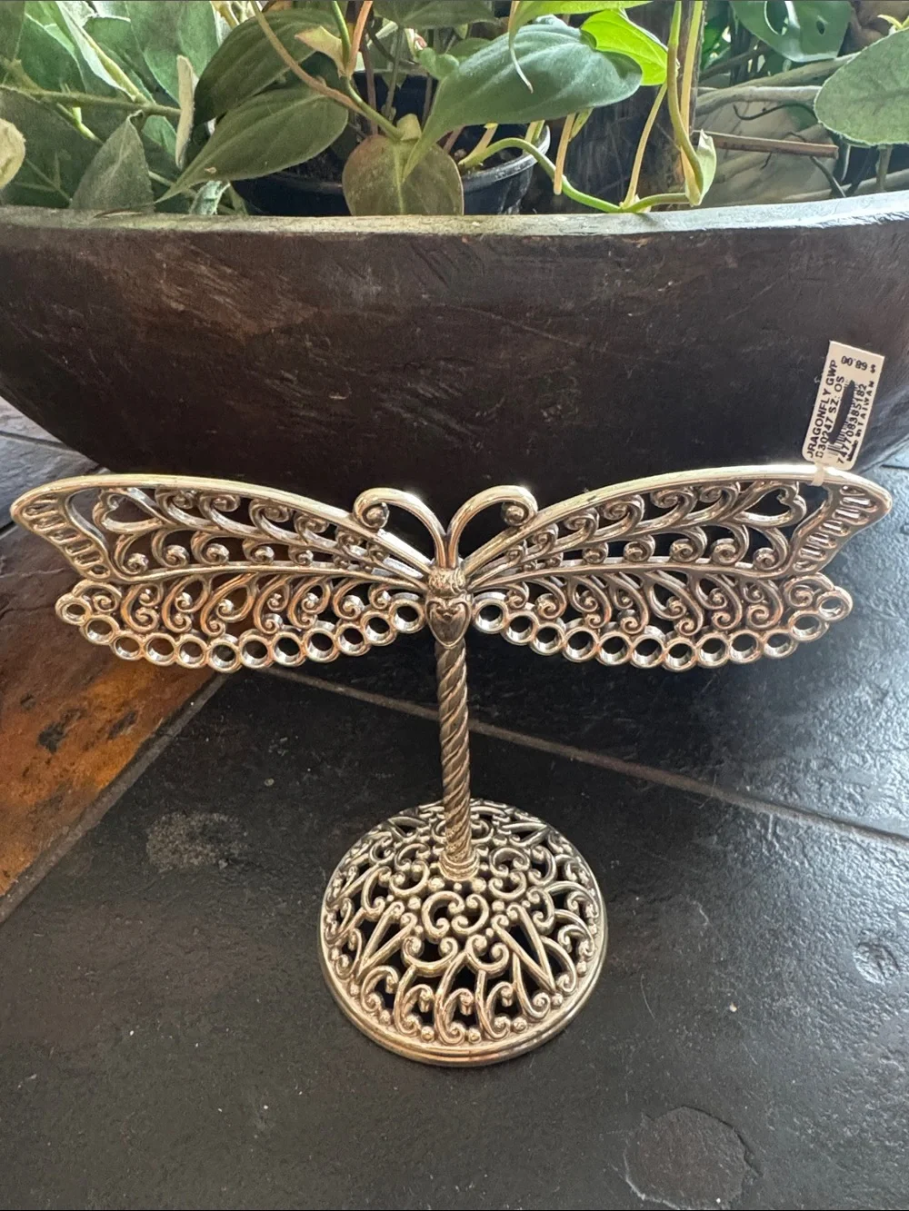 Brighton Silver Filigree Dragonfly Jewelry Stand NEW NWT